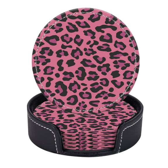 Pink And Black Leopard Print Fabric