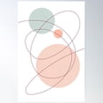 thumbnail image 1 of Pink And Blue Circles With Line Art Poster Wall Art, Modern Wall Decor For Living Room Bedroom, 12x18 UNFRAMED, 1 of 3