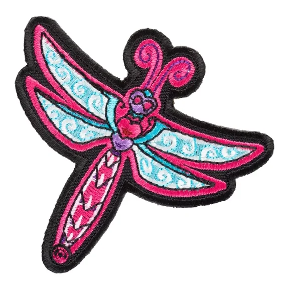 Pink And Blue Dragonfly Patch, Ladies Animal Patches