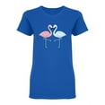 thumbnail image 1 of Pink And Blue Flamingos Shaped T-Shirt Women -Image by Shutterstock, Female Medium, 1 of 2