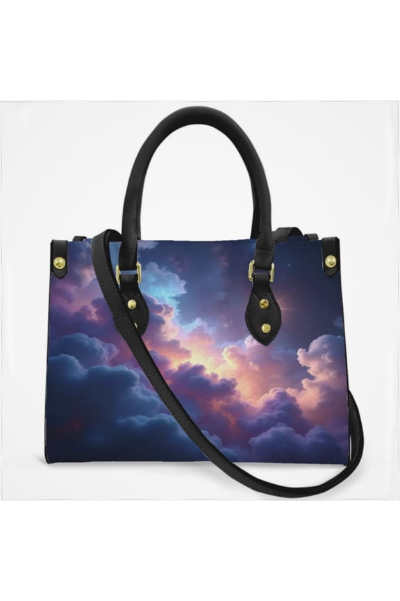 Pink And Blue Galaxy Sky Cross Body Bags For Women Small Leather Female Handbags Fashion Top-Handle Totes