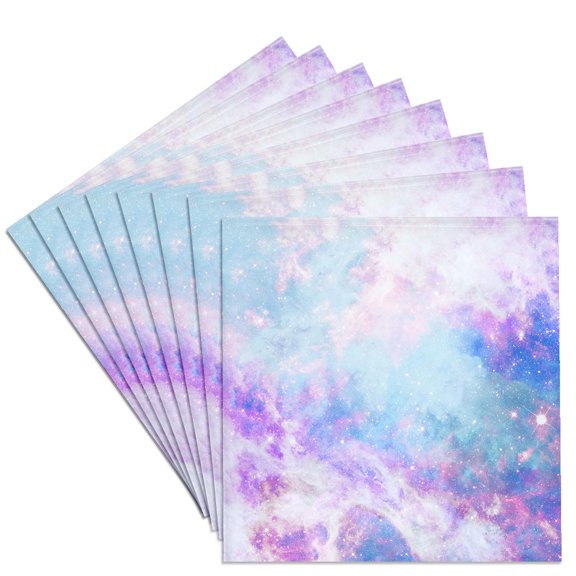 3drose, Pink and Blue Galaxy Sky Design, Set of 8 Ceramic Tile Coasters