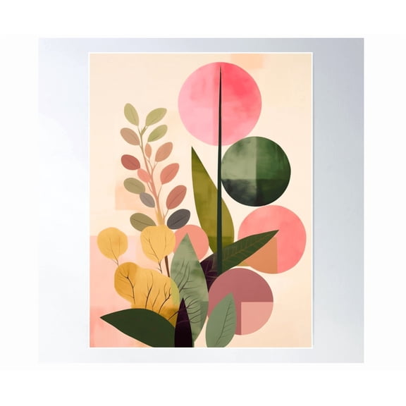 Pink And Green Abstract Art Poster Wall Art Modern Wall Decor