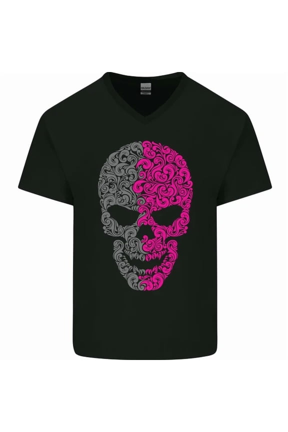 Pink And Grey Pattern Gothic Biker T-Shirt Unisex S-5XL Hot Trending Shirt Birthday Gift