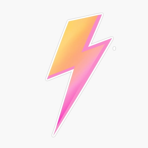 Pink And Orange Lightning Bolt Art Vinyl Decal Sticker