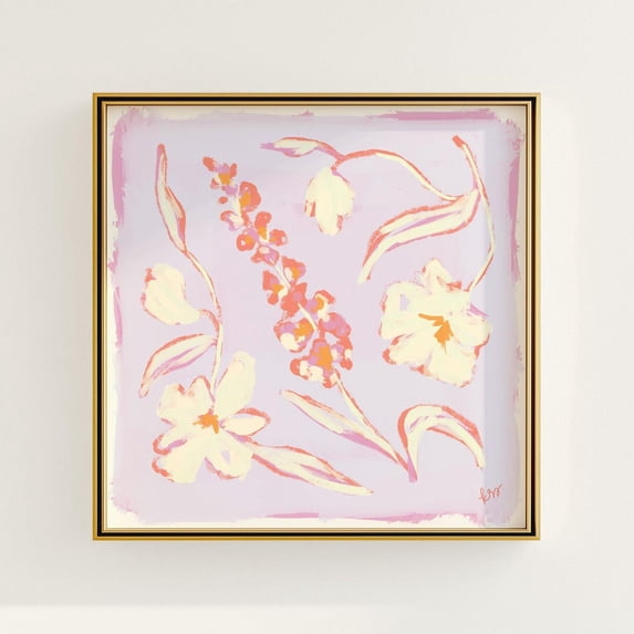 Pink And Purple Floral Botanical Poster Grandmillennial Southern Art, Unframed Paper Poster 16x20in