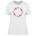 thumbnail image 1 of Pink And Purple Floral Wreath T-Shirt Women -Image by Shutterstock, Female Large, 1 of 2
