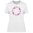 thumbnail image 1 of Pink And Purple Floral Wreath T-Shirt Women -Image by Shutterstock, Female x-Large, 1 of 2