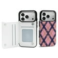 thumbnail image 1 of Pink And Purple Plaid Pattern Leather Wallet Case for iPhone 15 Plus Wallet Case Card Holder Flip, 1 of 8