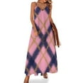 thumbnail image 1 of Pink And Purple Plaid Pattern Sleeveless Dress Women's Evening Dress Womans Clothing, 1 of 9