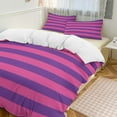 thumbnail image 1 of Pink And Purple Stripes 3D Set Duvet Cover Quilt Cover Theme for Twin Size, 1 of 6