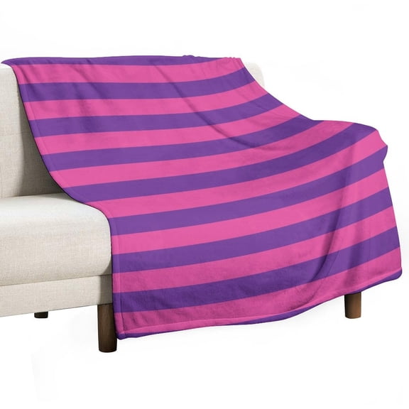 Pink And Purple Stripes Blanket for Bed Throw Blanket for Women, Men Super Soft Plush Blanket Throw, Print Blanket