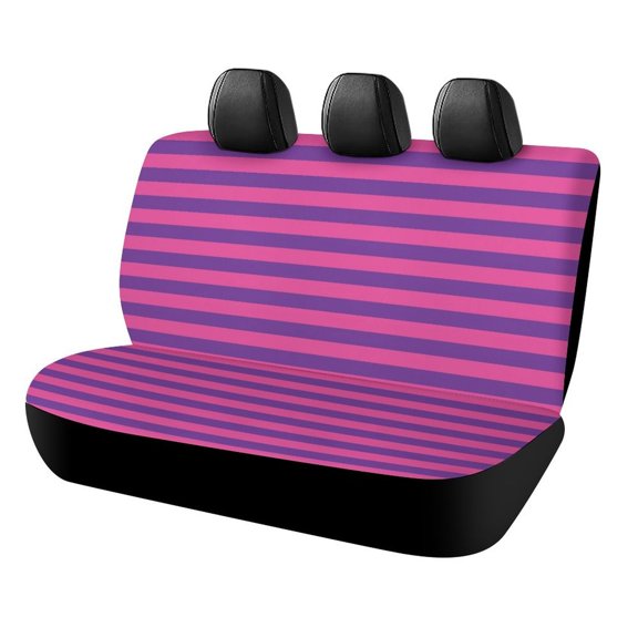 Pink And Purple Stripes Car Rear Seat Covers Back Elastic Flexible Car Seat Covers Decorative Fits Most Cars, SUVs, Trucks And Vans