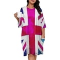 thumbnail image 1 of Pink And Purple Union Jack Flag Sleepshirts For Sleeping Travels Loose Sleepdress Pajama Dress Soft Nightdress Sleepwear, 1 of 7