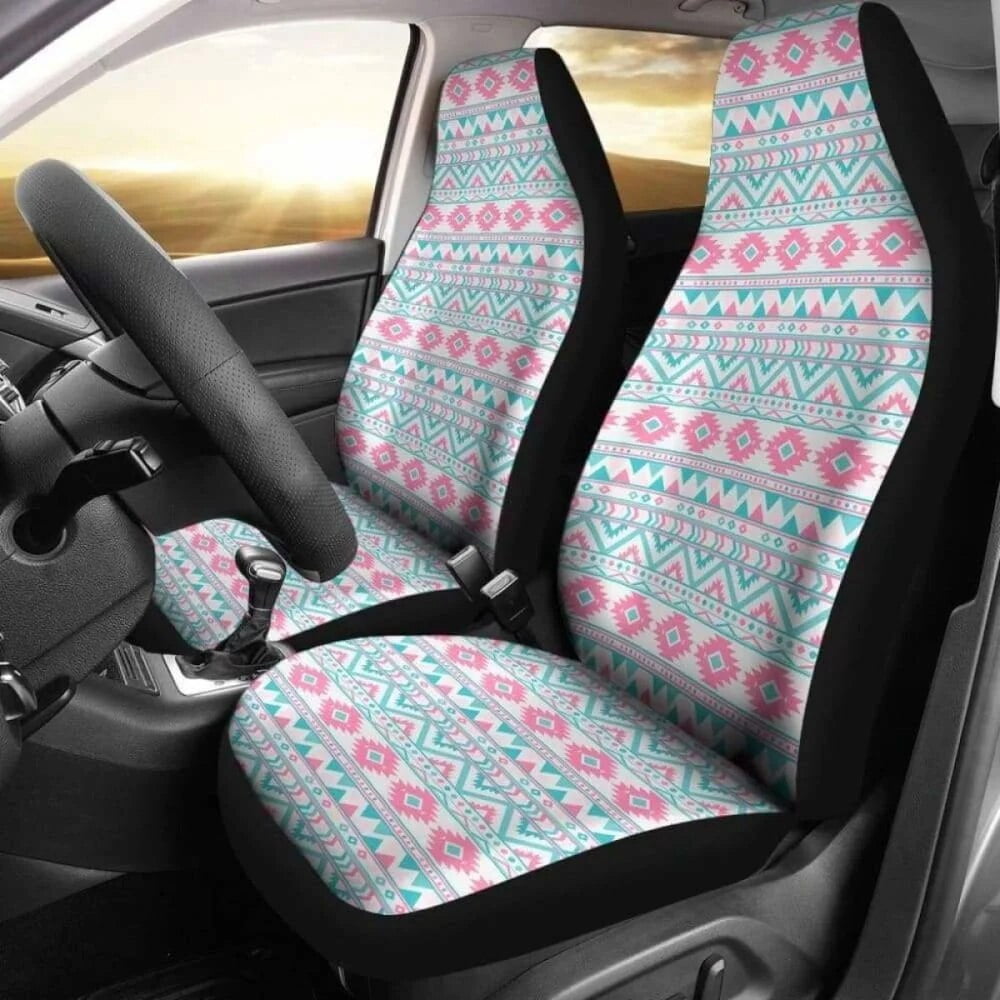 Pink And Turquoise Aztec Pattern Car Seat Covers Pack of