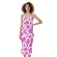 thumbnail image 1 of Pink And White Cow Print Slim Fit Midi Cami Dress, Farmer Gifts Fashion Summer Maxi Sexy Casual Dress For Women, 1 of 4