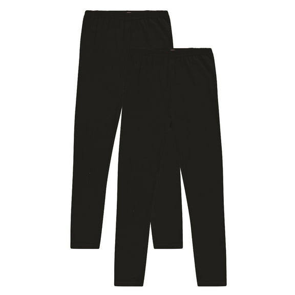 Pink Angel 2-Pack Girls Leggings: Cotton Spandex Stretch Pants for Kids – School, Dance, Yoga, and Ballet