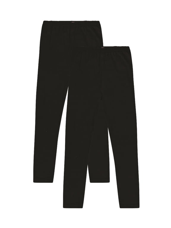 2-Pack Girls Leggings: Cotton Spandex Stretch Pants for Kids