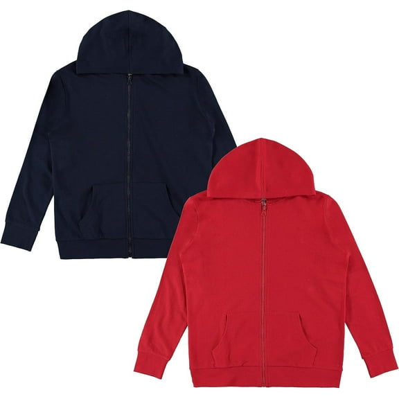 Pink Angel 2-Pack Girls Zip Up Hoodie, Kids Full Zipper Hooded Fashion Sweatshirt