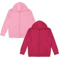 thumbnail image 1 of Pink Angel 2-Pack Girls Zip Up Hoodie, Kids Full Zipper Hooded Fashion Sweatshirt, 1 of 8