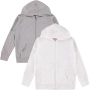 2-Pack Girls Zip Up Hoodie, Kids Full Zipper Hooded Fashion Sweatshirt