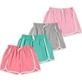 thumbnail image 1 of Pink Angel 4-Pack Dolphin Shorts for Girls – Soft Cotton Active Shorts with Comfy Elastic Waistband for Gym, Sports & Play, 1 of 10
