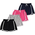 thumbnail image 1 of Pink Angel 4-Pack Dolphin Shorts for Girls – Soft Cotton Active Shorts with Comfy Elastic Waistband for Gym, Sports & Play, 1 of 12