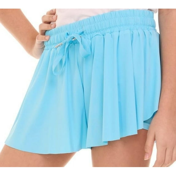 Pink Angel Butterfly Girls’ Flowy Athletic Shorts with Phone Pocket Double Layered Design