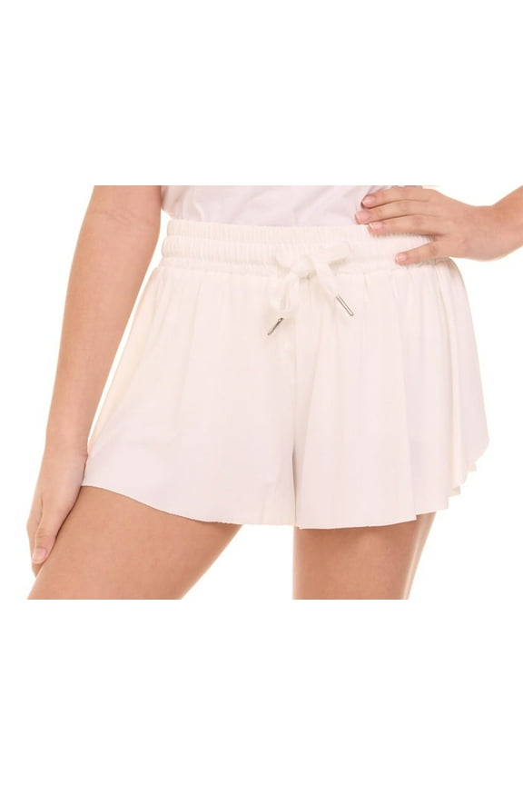 Butterfly Girls’ Flowy Athletic Shorts with Phone Pocket Double Layered Design