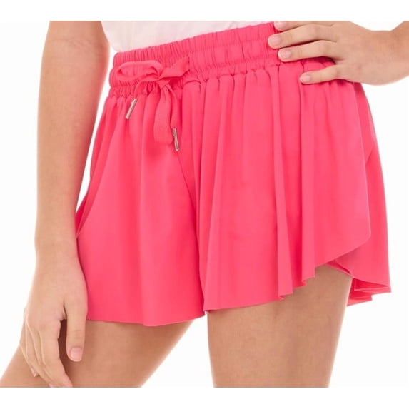Pink Angel Butterfly Girls’ Flowy Athletic Shorts with Phone Pocket Double Layered Design
