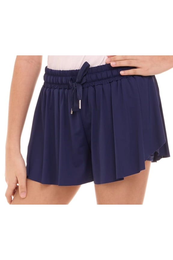 Butterfly Girls’ Flowy Athletic Shorts with Phone Pocket Double Layered Design