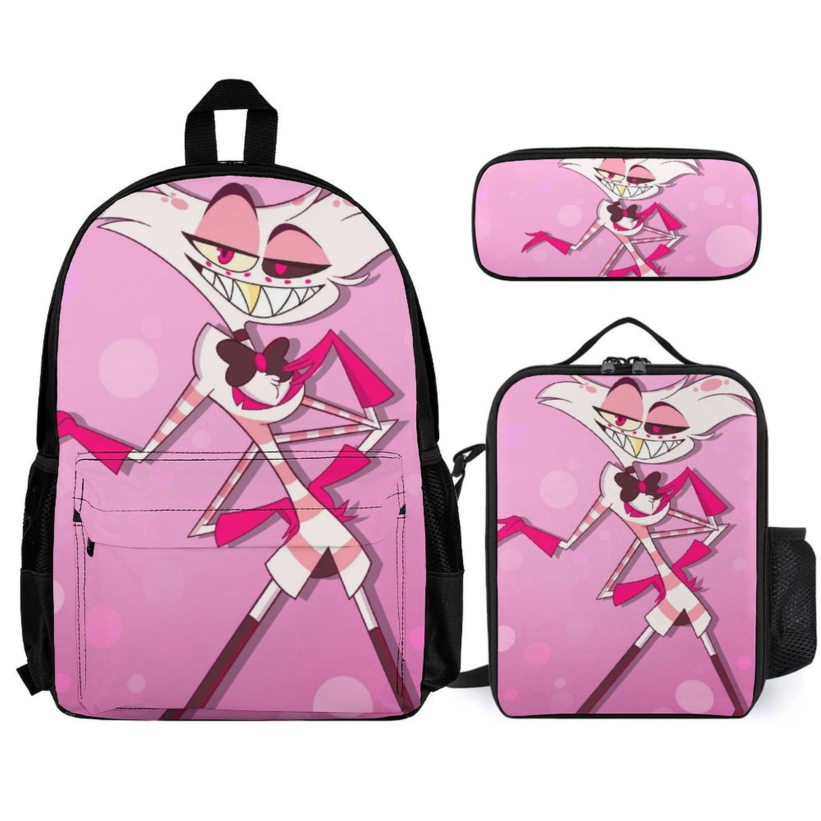 Pink Angel Dust Hazbin Hotel Schoolbag 3-Pieces Set With Pencil Case ...