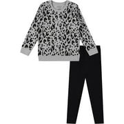 PINK ANGEL Girls’ 2-Piece Fleece Sweatshirt and Legging Set – Cozy Fall & Winter Outfit with Stylish Prints