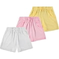 thumbnail image 1 of Pink Angel Girls’ 3-Pack Eyelet Trim Pull-On Shorts with Pockets – Cotton Blend, Assorted Colors, Machine Washable, Summer Casual Bottoms, 1 of 9