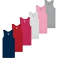thumbnail image 1 of Pink Angel Girls' 6-Pack Ribbed Tank Tops – Sleeveless Undershirts & Everyday Layering Tees, 1 of 12