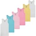 thumbnail image 1 of Pink Angel Girls' 6-Pack Ribbed Tank Tops – Sleeveless Undershirts & Everyday Layering Tees, 1 of 12