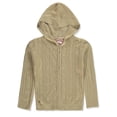 thumbnail image 1 of Pink Angel Girls' Cable Zipper Hoodie Sweater Color: brown Size: 2t, 1 of 1