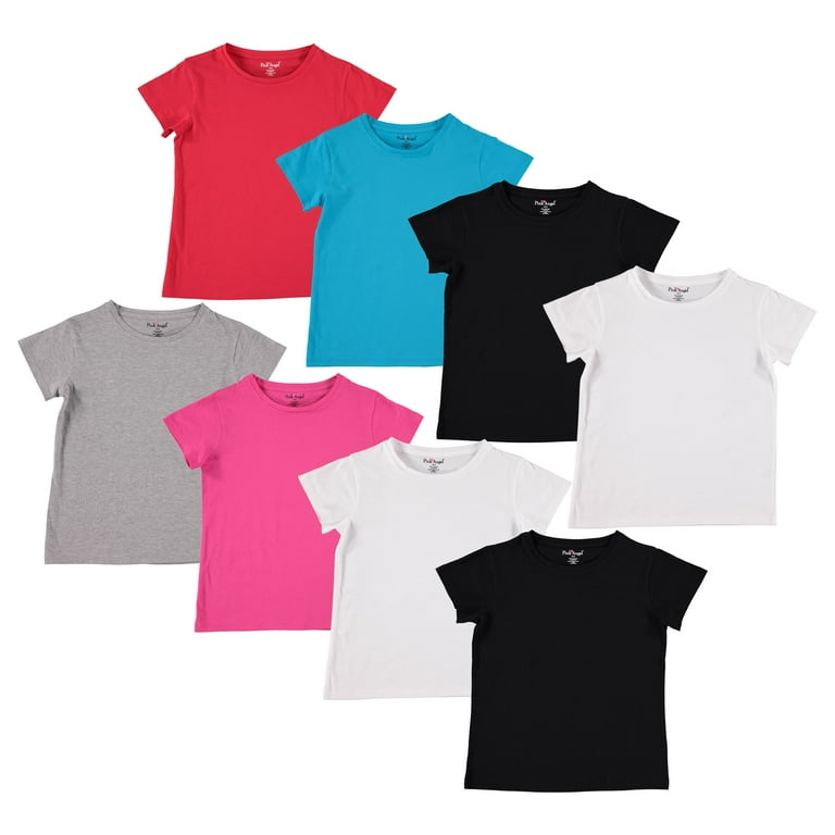 Pink Angel Girls Tees 8 Pack 100 Cotton Plain Solid Color Girls Tee Shirt Walmart