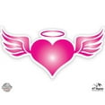 thumbnail image 1 of Pink Angel Heart with Wings - 3" Vinyl Sticker - For Car Laptop I-Pad Phone Helmet Hard Hat - Waterproof Decal, 1 of 1