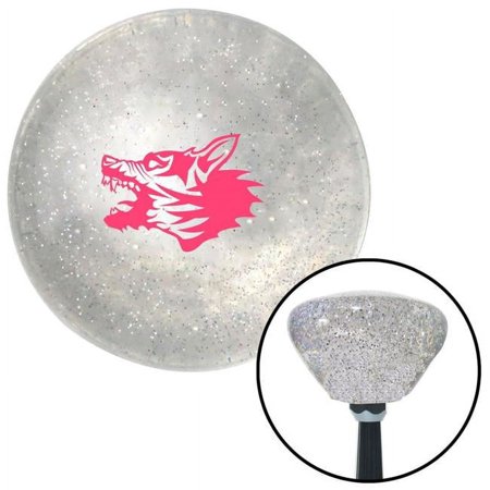 Pink Angry Dog Clear Retro Metal Flake Shift Knob with M16 x 1.5 Insert Shifter