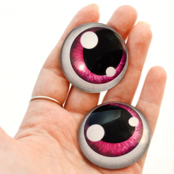 Pink Anime Glass Doll Eyes with Shines