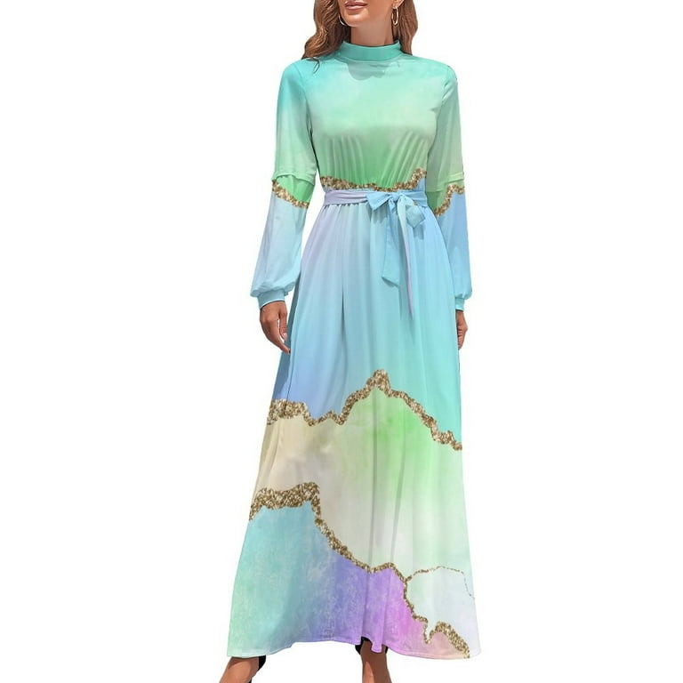fitted lace wedding dress Liya Aqua Long Sleeve Midi Dress main image 1