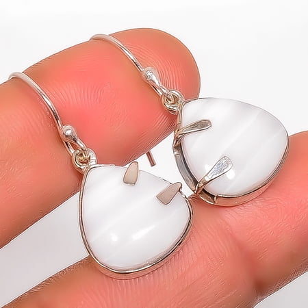 Pink Aragonite Gemstone 925 Sterling Silver Handmade Designer Earring 1.17" A313, Beautiful Jewelry For Woman, New Year Sale, Valentin's Day Gift