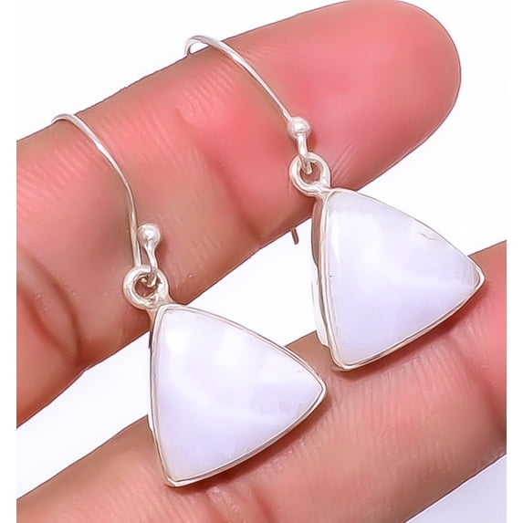 Pink Aragonite Handmade Gemstone 925 Sterling Silver Jewelry Earring 1.40" A346, Beautiful Jewelry For Woman, New Year Sale, Valentin's Day Gift