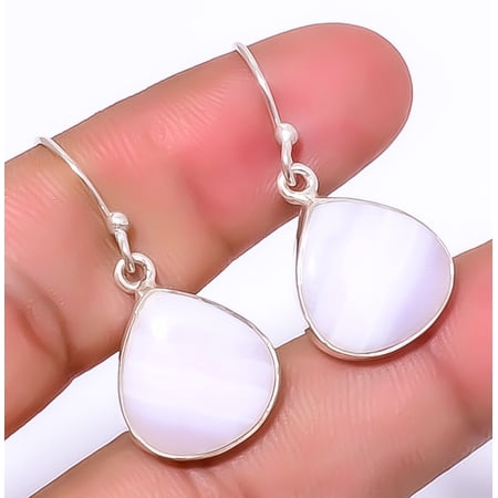 Pink Aragonite Handmade Gemstone 925 Sterling Silver Jewelry Earring 1.48" A333, Beautiful Jewelry For Woman, New Year Sale, Valentin's Day Gift