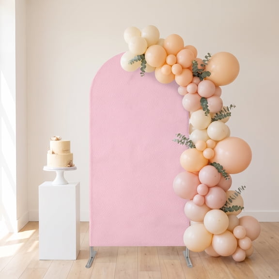 Pink Arch Backdrop Cover, Stretchy Spandex Arch Stand Cover for Weddings 1.65x4ft