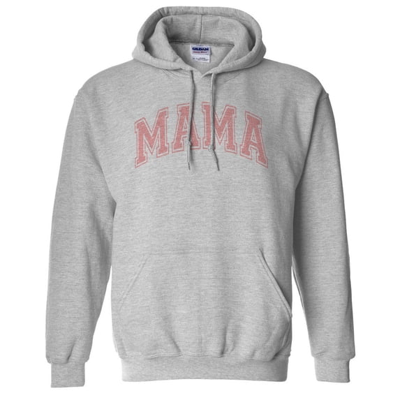 Pink Arched Mama Hoodie Sweatshirt Unisex X-Large Grey