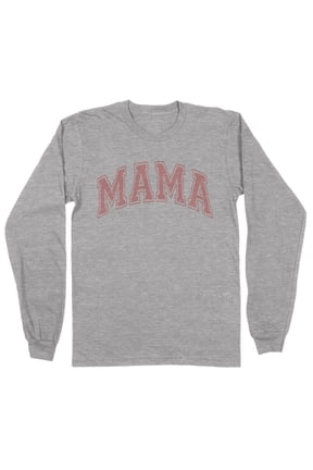Pink Arched Mama Long Sleeve Shirt Unisex Medium Grey