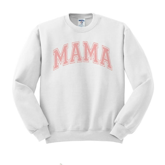Pink Arched Mama Sweatshirt Unisex Small White