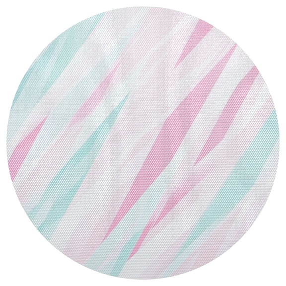 Pink Art Pattern 15.4in Diameter PVC Plate Mat, Heat-Resistant and Cuttable, Kitchen Decor
